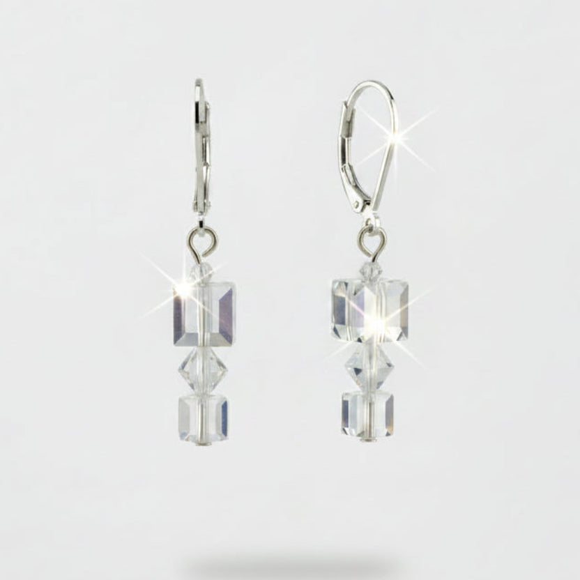 Piper Earrings – Aurora Borealis Crystal Drop Earrings, Sparkly Gift for Her
