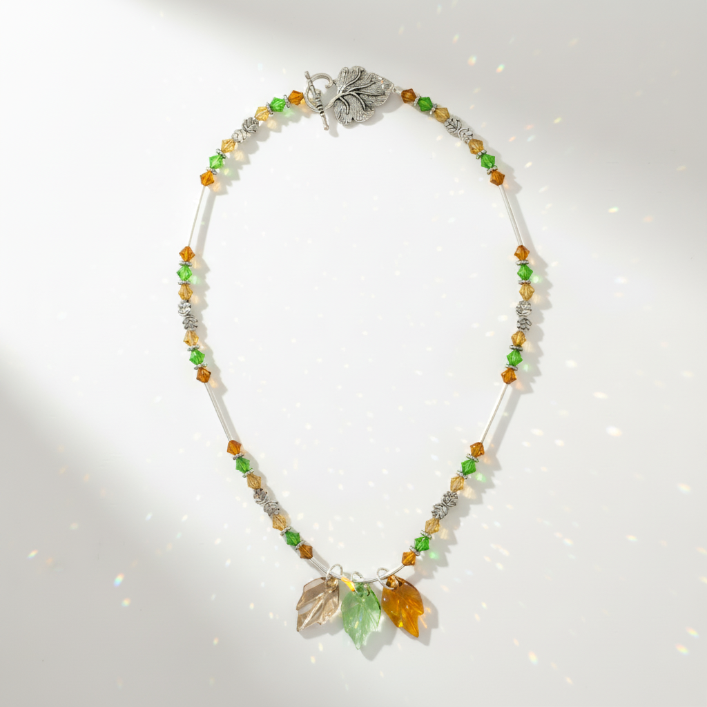 Autumn Leaves Crystal Necklace