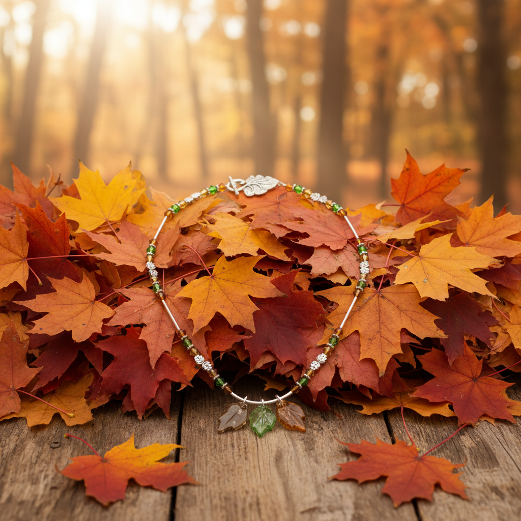 Autumn Leaves Crystal Necklace