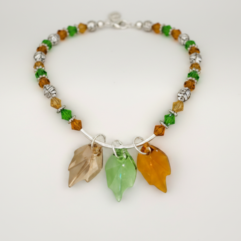 Autumn Leaves Crystal Necklace