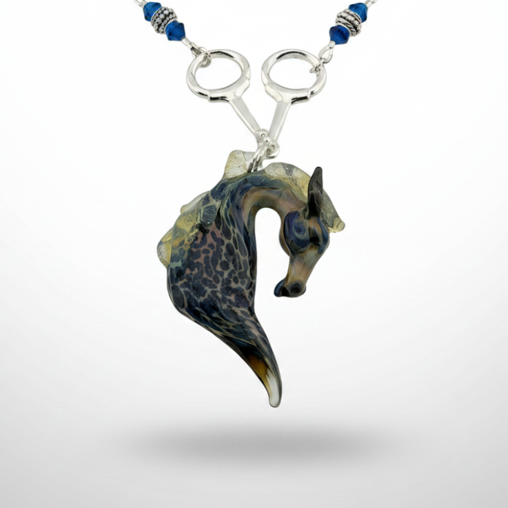 Wild Mustang Glass Pendant Necklace