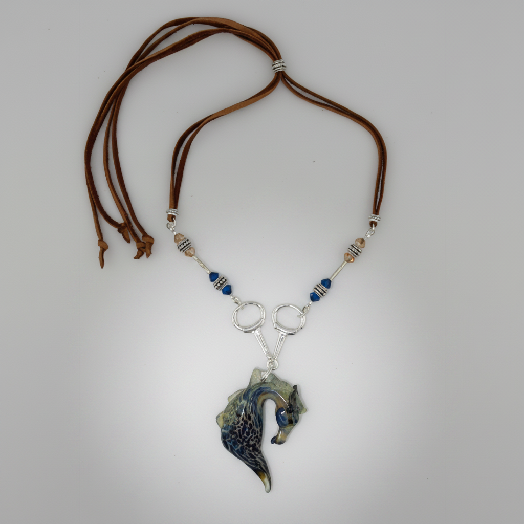 Wild Mustang Glass Pendant Necklace