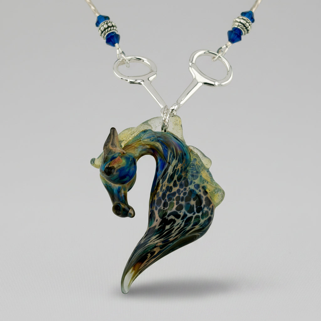 Wild Mustang Glass Pendant Necklace